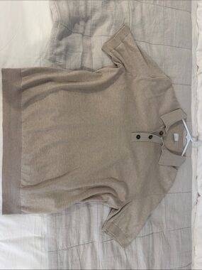 Eleventy Platinum Luxury Knit Polo Shirt Made in Italy Beige